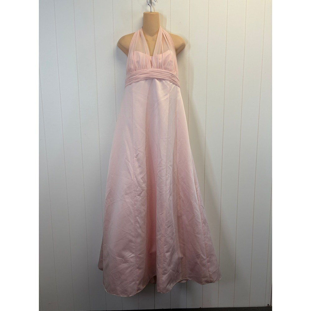 Davids Bridal Hoco Princess Formal Halter Dress Women Size 16 Regency Balletcore